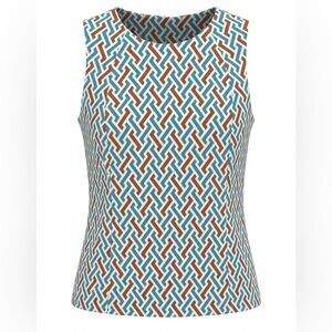 J MCLAUGHLIN WOMENS BLOUSE TANK TOP SIZE M WHITE BLUE RED